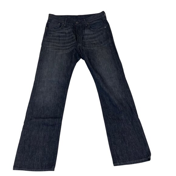 Levis Mens Dark Wash Denim Straight-Leg Jeans Cotton 501 Original Fit W34 L32 - Picture 1 of 10